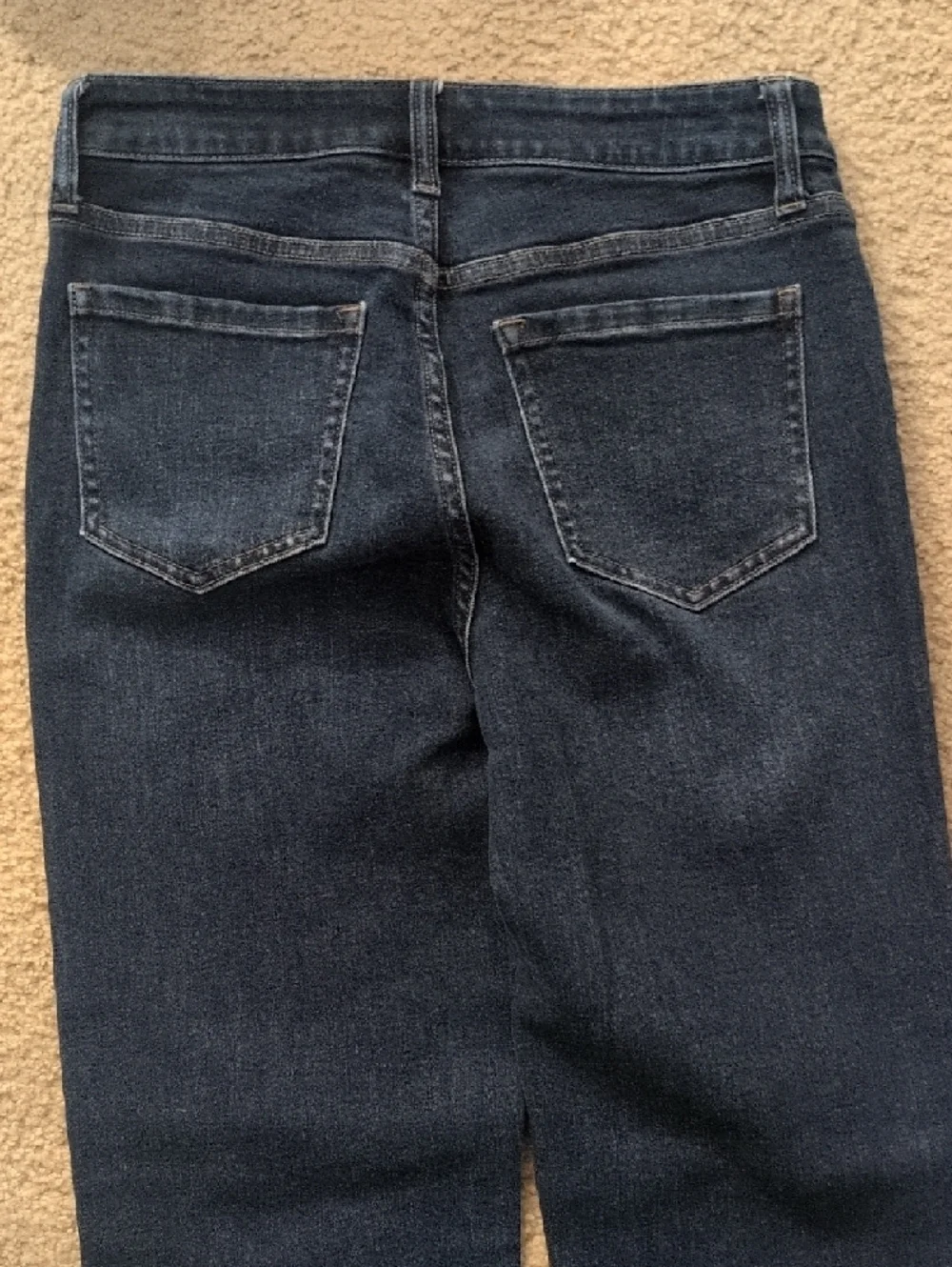 Quince Stretch High Rise Straight Jeans Midnight Blue Size 27